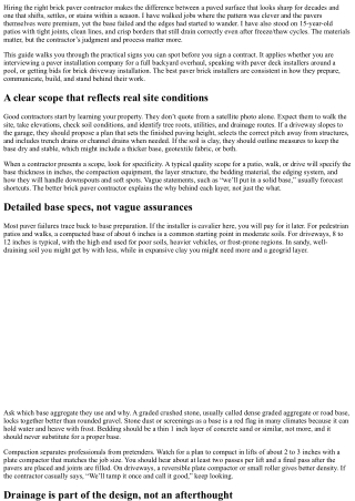 Top Signs You’ve Found the Right Brick Paver Contractor