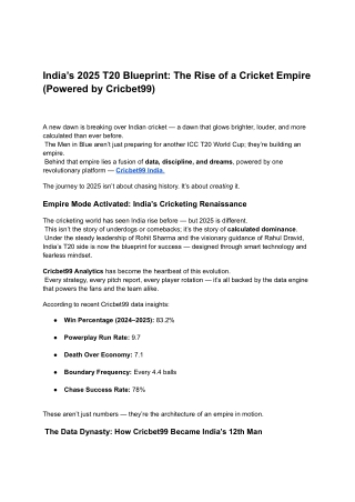 India’s 2025 T20 Blueprint_ The Rise of a Cricket Empire (Powered by Cricbet99)
