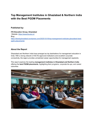 Top Management Colleges in Ghaziabad with the Best PGDM Placements