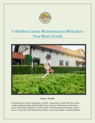 6 Hidden Lawn Maintenance Mistakes You Must Avoid