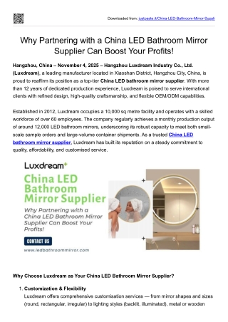 Why Partnering with a China LED Bathroom Mirror Supplier Can Boost Your Profits!