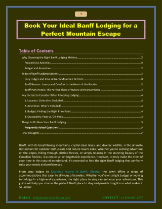 Book Your Ideal Banff Lodging for a Perfect Mountain Escape