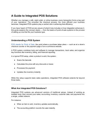 Integrated POS Systems and Their Business Benefits