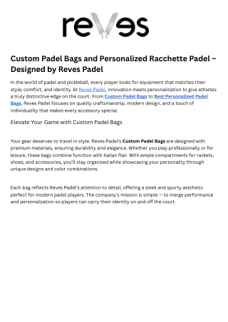 Best Personalized Padel Bag