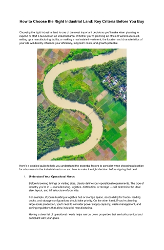 How to Choose the Right Industrial Land_ Key Criteria Before You Buy