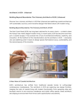 Building Beyond Boundaries The Visionary Architects of ECR