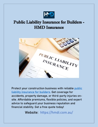 Public Liability Insurance for Builders - HMD Insurance
