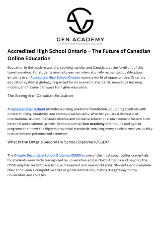 Canadian High School