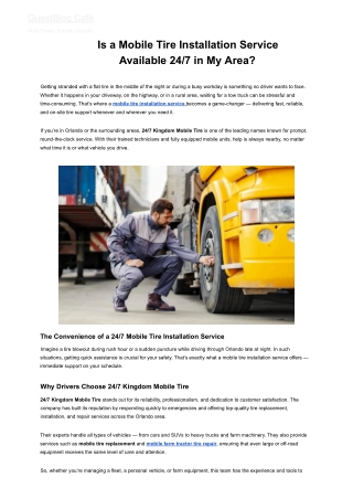 24_7 Mobile Tire Installation Service Near You – Fast Help Anytime