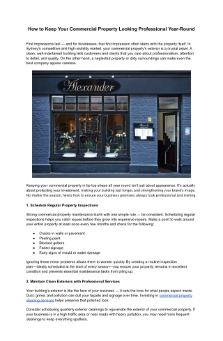 How to Keep Your Commercial Property Looking Professional Year-Round