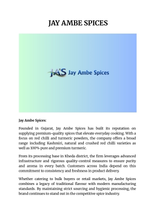 JAY AMBE SPICES 4 NOV