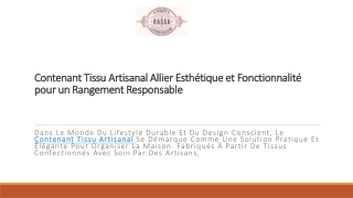 Contenant Tissu Artisanal Allier Esthétique et Fonctionnalité pour un Rangement Responsable