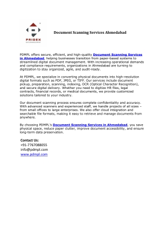 Document Scanning Services Ahmedabad