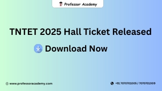TNTET 2025 Hall Ticket Released
