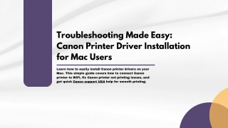 Troubleshooting Made Easy: Canon Printer Driver Installation for Mac Users