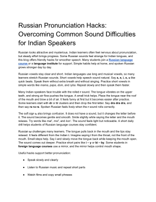 Russian Pronunciation Hacks_ Overcoming Common Sound Difficulties for Indian Speakers