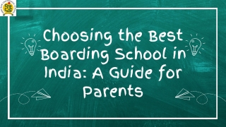 Choosing the Best Boarding School in India A Guide for Parents