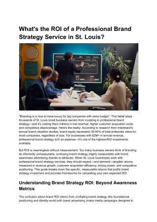What's the ROI of a Professional Brand Strategy Service in St. Louis_