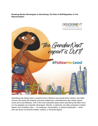 Breaking Gender Stereotypes in Advertising: The Role of Self-Regulation in Fair