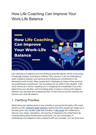 How Life Coaching Can Improve Your Work-Life Balance