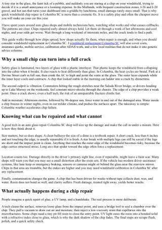 Windshield Chip Repair Columbia SC: Stop Cracks Before They Spread