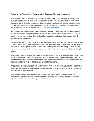 Donate for Education: Empowering Dreams Through Learning