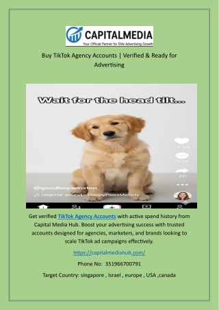 Buy TikTok Agency Ad Account | Verified & Ready for Advertising