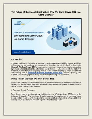 The Future of Business Infrastructure: Why Windows Server 2025 Is a Game-Changer