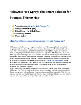 Orivelle Nail Fungus Pen Reviews:[Consumer Report 2025]Does the Orivelle Nail