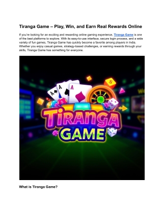 Tiranga Game – Play, Win, and Earn Real Rewards Online