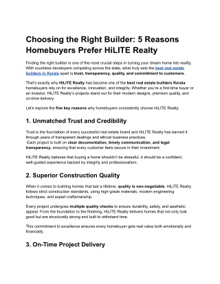 Choosing the Right Builder_ 5 Reasons Homebuyers Prefer HiLITE Realty