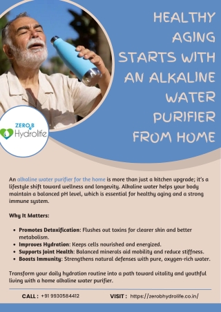 Healthy Aging Starts with an Alkaline Water Purifier from Home