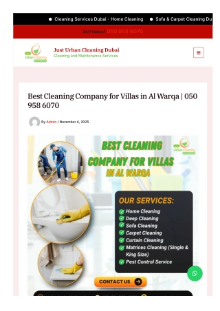 Best cleaning company for villas in Al Warqa