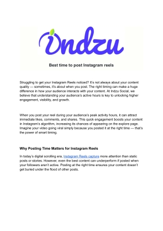 Best time to post Instagram reels