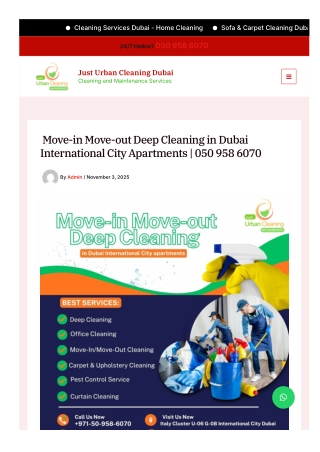Move-in Move-out Deep Cleaning in Dubai International City apartments
