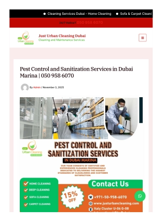 Pest Control and Sanitization Services in Dubai Marina