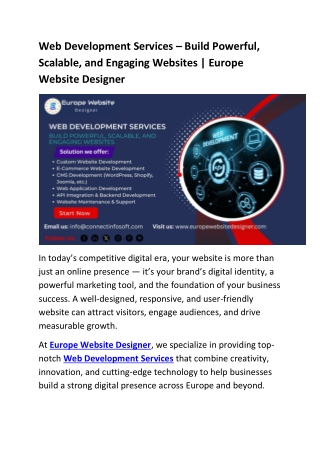 Web Development Services – Build Powerful, Scalable, and Engaging Websites