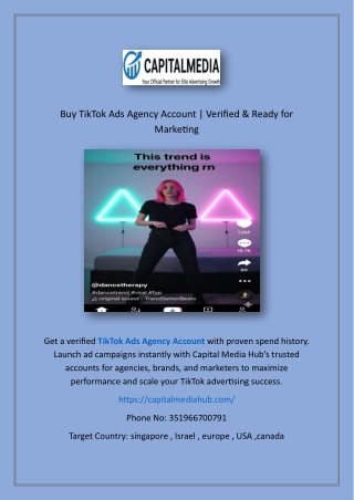 Buy TikTok Agency Account | Verified Accounts for Advertising