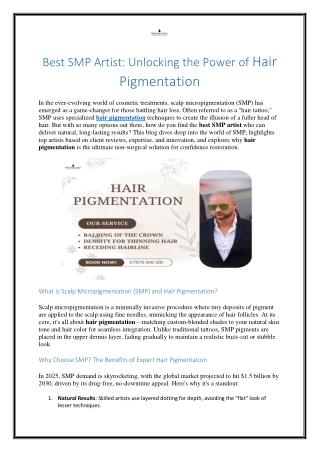 Best SMP Artist Unlocking the Power of Hair Pigmentation