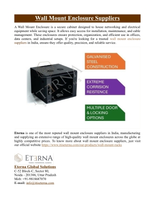 Wall Mount Enclosures Suppliers