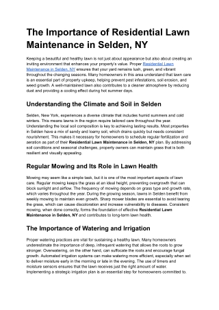 Residential Lawn Maintenance in Selden, NY