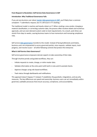 Self-Service Data Governance in SAP