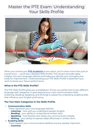 Master the PTE Exam Understanding Your Skills Profile