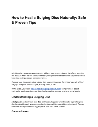 How to Heal a Bulging Disc Naturally_ Safe & Proven Tips