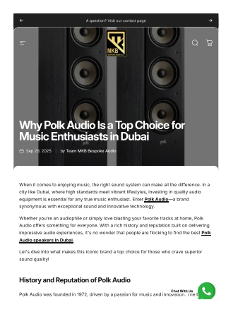 Why Polk Audio Is a Top Choice for Music Enthusiasts in Dubai.pdf