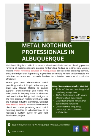 Metal Notching Professionals in Albuquerque