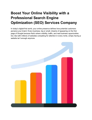 Boost Your Online Visibility with a Professional Search Engine Optimization (SEO) Services Company