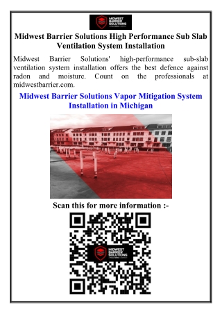 Midwest Barrier Solutions High Performance Sub Slab Ventilation System Installation