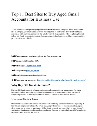Trusted Source to Buy Old Gmail Accounts – Safe & Reliable