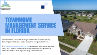 Professional TownHome Management Services In Florida